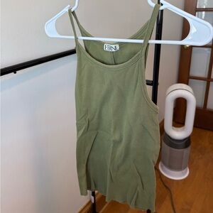 Eterne Green Ribbed Tank Top